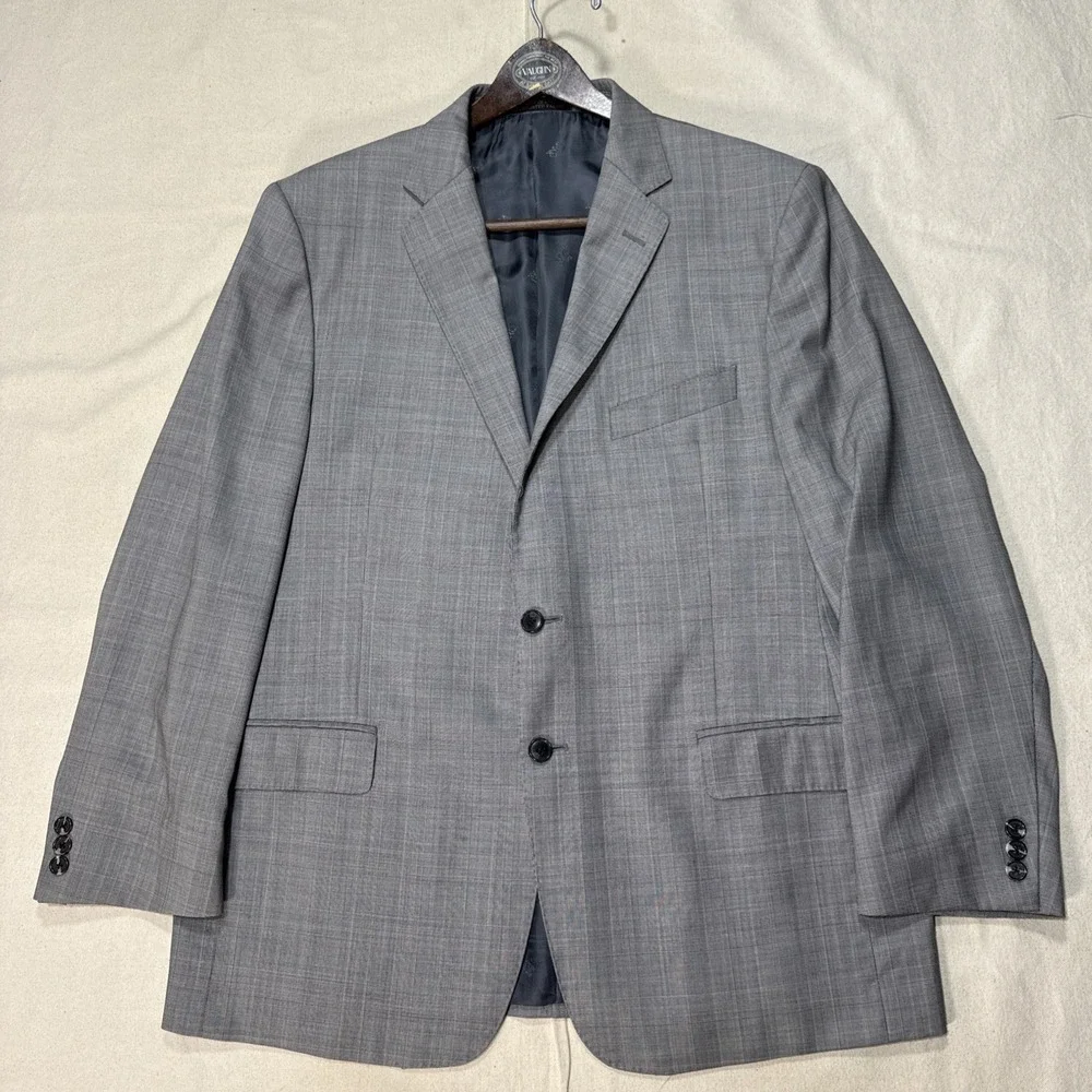 Jos A Bank Reserve Blazer Mens 46 Grey Lanificio di Fabio Super 120s Wool Italy